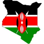 Kenya map flag vector clip art