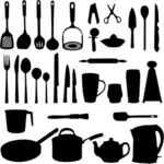 Kitchen utensils silhouette