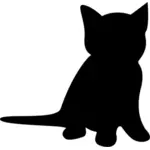 Wektorowa czarny kotek