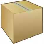 A cardboard packing box with tape holding it shut vector image