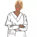 Vektor bilden av blond medicinsk sjuksköterska