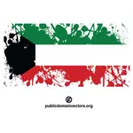 Kuwaits flagg med blekk sprut