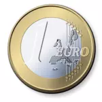 Één Euro munt vector afbeelding