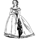 Damen i vintage klänning