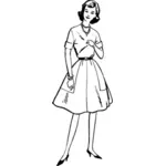 Nainen 50-luvun mekossa