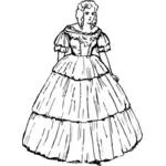 Dame im großen Kleid