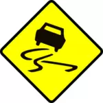 Slippery when wet caution sign vector image