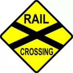 Image vectorielle de rail croisement trafic roadsign