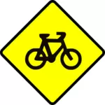 साइकिल सावधानी साइन वेक्टर छवि