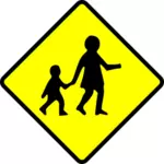 Children crossing caution sign vector image