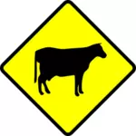 Cows crossing caution sign vector image