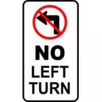 No turn left traffic roadsign vector image