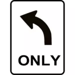 Virare a sinistra traffico segno immagine vettoriale