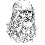Ilustración de vector de retrato de Leonardo da Vinci
