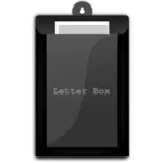 Illustrazione vettoriale della cassetta delle lettere in bianco e nero
