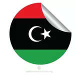 Libyan flag round sticker