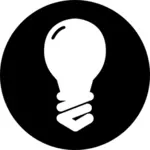 Icône de l'ampoule traditionnelle en image vectorielle cercle noir