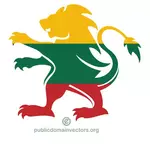 Vlag van Litouwen in Leeuw vorm