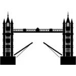London Tower Bridge in eenvoudige zwart-wit afbeelding
