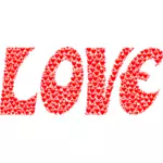 Älskar hjärtan typografi