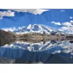 Vuoristojärven heijastus-matala poly