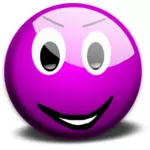 Vektor ilustrasi dari ungu tersenyum nakal