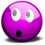 Vector de la imagen de smiley aturdido púrpura