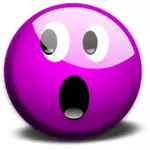 Vektor grafis dari ungu OMG smiley
