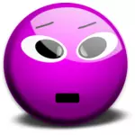 Vector clip art of purple smiley 3