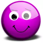 Ilustrasi vektor ungu bersalah smiley