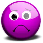 Vector clip art of purple compassion expression smiley