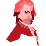 Retrato de desenho vetorial de Mozart