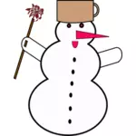 Pembe burunlu vektör görüntü ile kardan adam