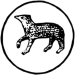 Magua Clan Totem mit Wolf in schwarz-weiß Vektor-ClipArt