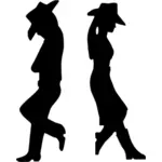 Männlichen und weiblichen cowboys