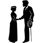 Muž a lady potřesení rukou
