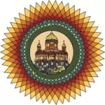 Grafica vettoriale di chakra di colore di un edificio