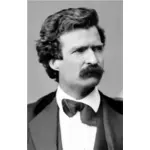 Vektor gambar Fotorealistik Mark Twain potret