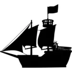 Silhueta de navio medieval
