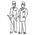 Drawing of two gentlemen wearing suits