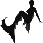 Deniz kızı şeffaf siluet