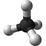 Molecula de metan 3D