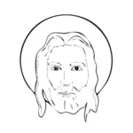 Ansikte av Kristus blyertsteckning