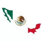 De vlag en de kaart van Mexico