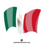 De vlag van de staat Mexico zwaaien