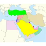 वेक्टर ग्राफ़िक्स के मध्य पूर्व मानचित्र