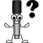 Mike the mic asking a question vector clip art