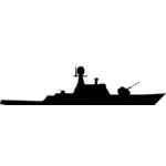 בתמונה וקטורית צללית סירה צבאית