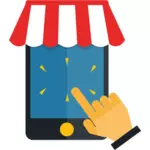Mobil Shopping Illustration