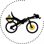 Biciclete electrice moderne silueta vector miniaturi